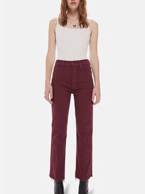 Mother the Tripper Ankle Fray in Burgundy